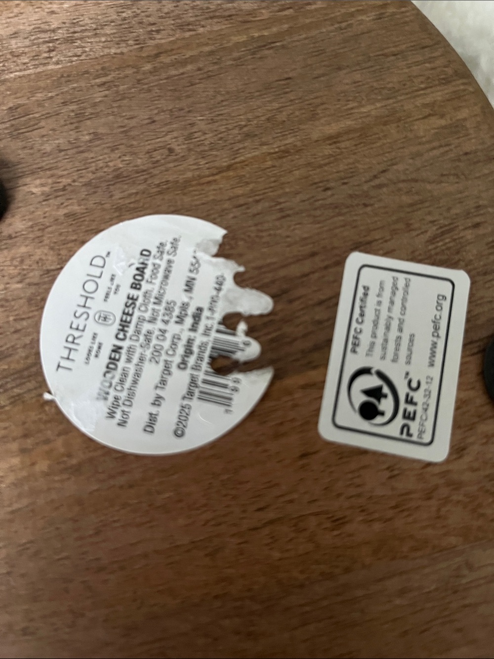 Threshold Brown Rabbit Wooden Cheese Board with Botanical Engraving - Picture 3 of 6
